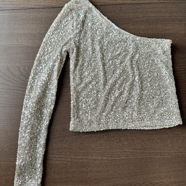 Mango asymmetrisches Pailletten-Top