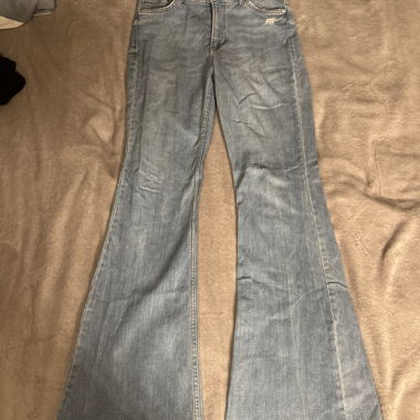 Jeans a zampa azzurro