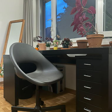 Black Office Desk with Chair