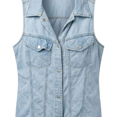 Gilet en jean bleu clair
