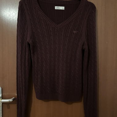 Hollister rippenstrick Pullover bordeaux Grösse L