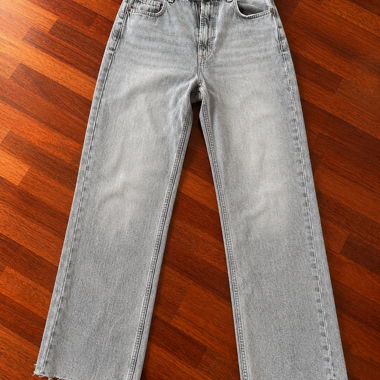 Jean gris taille haute