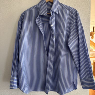 Blue and white striped shirt