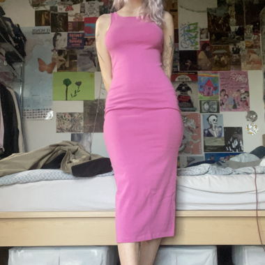 Robe moulante rose