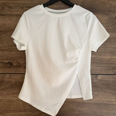 White Pleated T-Shirt