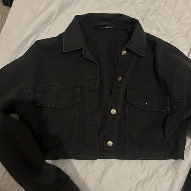 Giacca di jeans nera