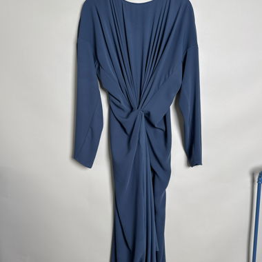 MM6 blue draped dress