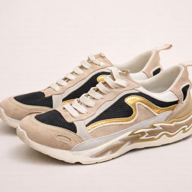 Sneakers Sandro beige et noir