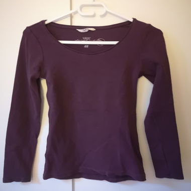 Maglia manica lunga viola H&M in cotone biologico