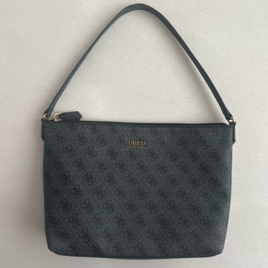 Black GUESS-Schultertasche with Monogrammprint