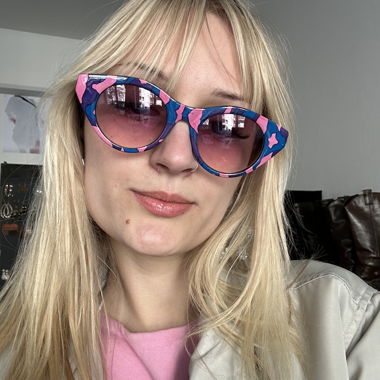 90s sunglasses - cateye - pink - blue