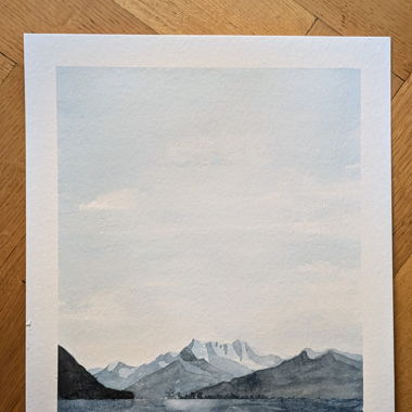 Acquerello Alpi – Dents du Midi, Léman