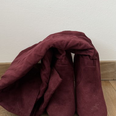 Burgundy high boots