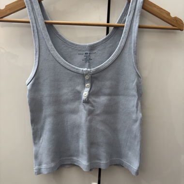 Brandy Melville Light blue ribbed tank top