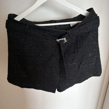 Black Bouclé Mini Skirt