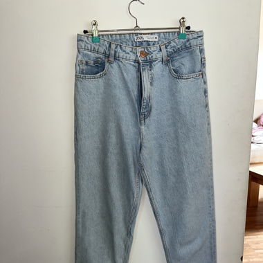 Zara Jeans, Grösse 38, Mom Jeans, light wash