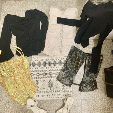 PACKAGE 7 PIECES PARTYWEAR XS/SANDAL 38