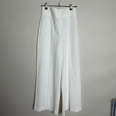 ZARA white wide-leg pants