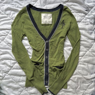 Cardigan vintage Abercrombie & Fitch verde