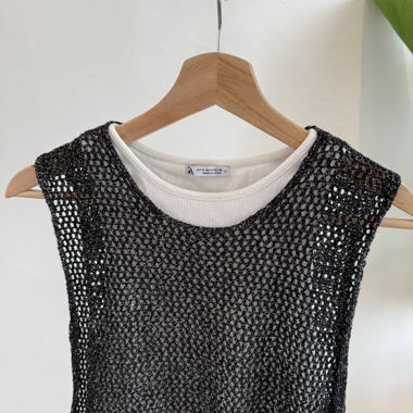 Zara Mesh-Top mit doppellagigem Stoff für den Sommer