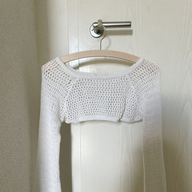 Crop top en maille blanc