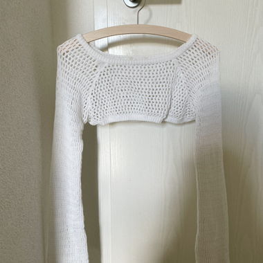 Crop top en maille blanc