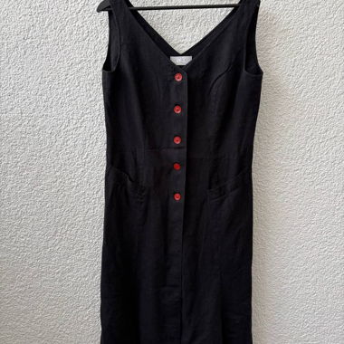 Robe en lin et laine Peter Hahn avec boutons rouges