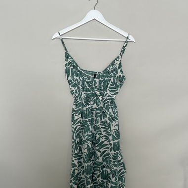 Leaf Print Wrap Dress