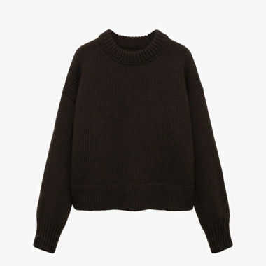 Dunkelbrauner Strickpullover Mango