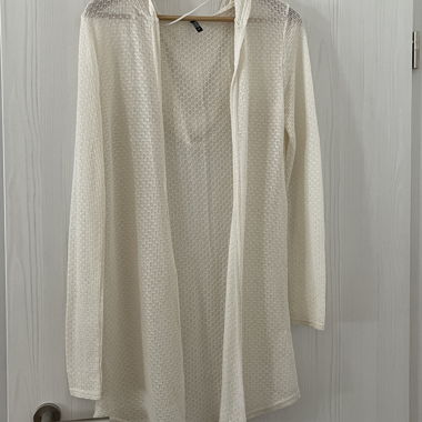 Long Ecru Knit Vest