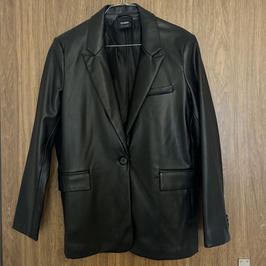 Blazer nero in ecopelle