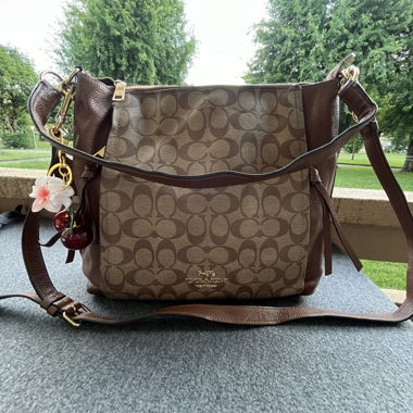 Sac Bandoulière Coach Signature Marron