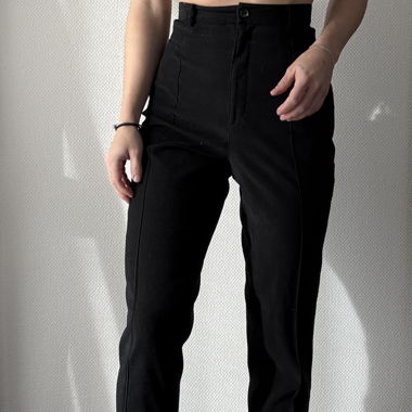 Black suede equestrian riding pants