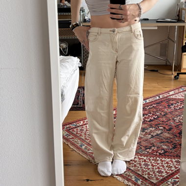 jeans baggy beige