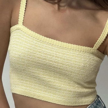 ZARA Yellow cropped tank top