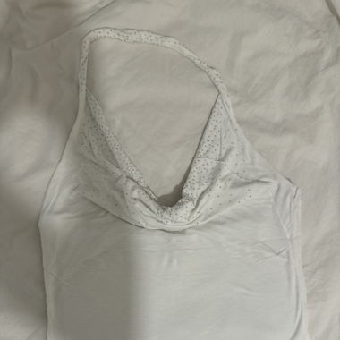 White Y2K hanger Top with Gemstones
