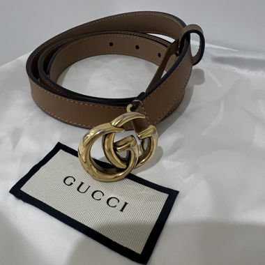 Cintura Gucci Marmont stretta 85cm marrone