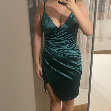Satin Kleid grün