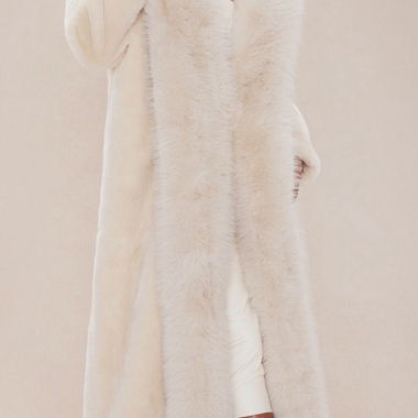 Cappotto in ecopelliccia bianca