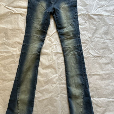 Damen-Low Waist-Jeans mit Used-Look Y2K