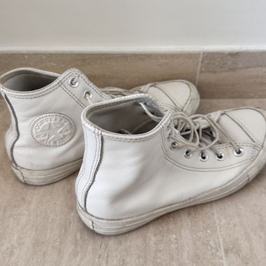 Chaussures converse Blanche en cuir 