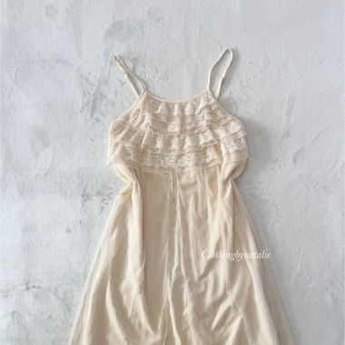 Ruffle Cotton Lined Maxi Dress (S/M)