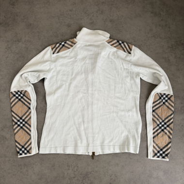 Cardigan Burberry con zip bianco