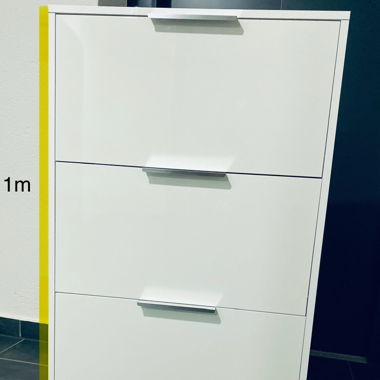 Schuhschrank 3 Fächer, weiß