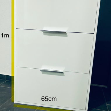 Schuhschrank 3 Fächer, weiß