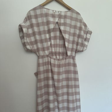 Oysho Leinen Kleid lang rosa rückenfrei