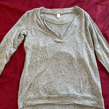 Pull chaud grossesse & allaitement gris chiné