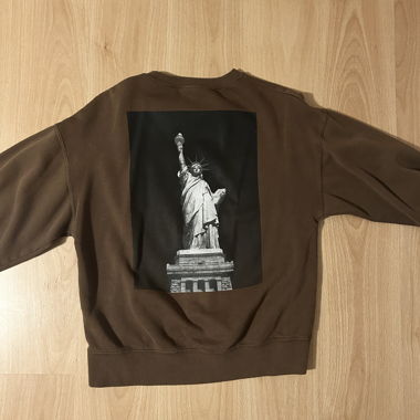 Maglione marrone ZARA con stampa Statue della Libertà