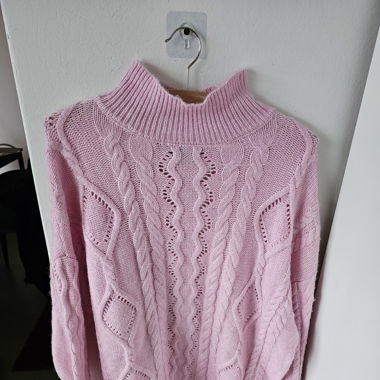 Stehkragenpullover Pink mit schönem Muster