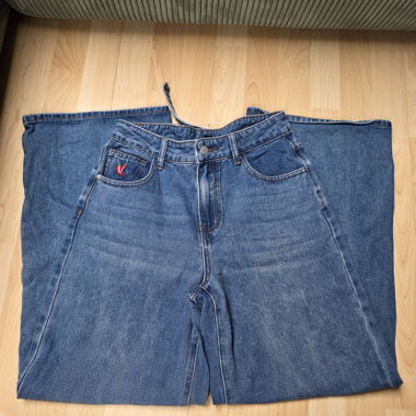 CIDER Denim Shorts with Flame Hearts